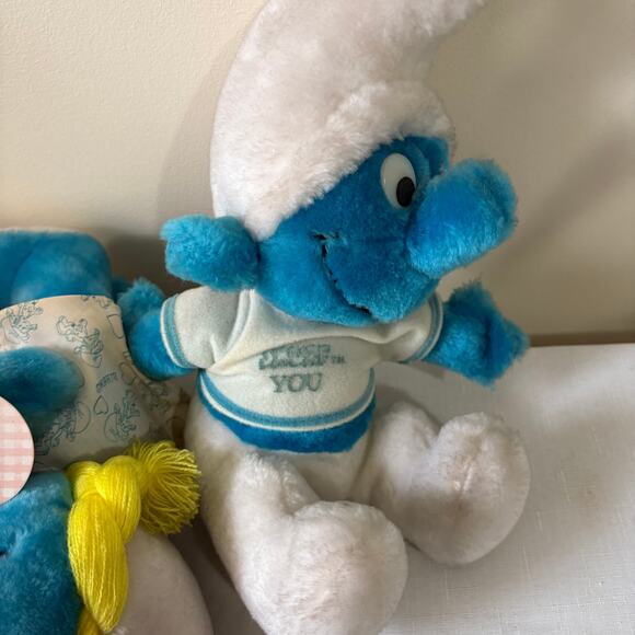 Vintage Peyo Wallace Brand  1979 and 1982 Smuf snd Smufette  Plushes - Picture 3 of 13